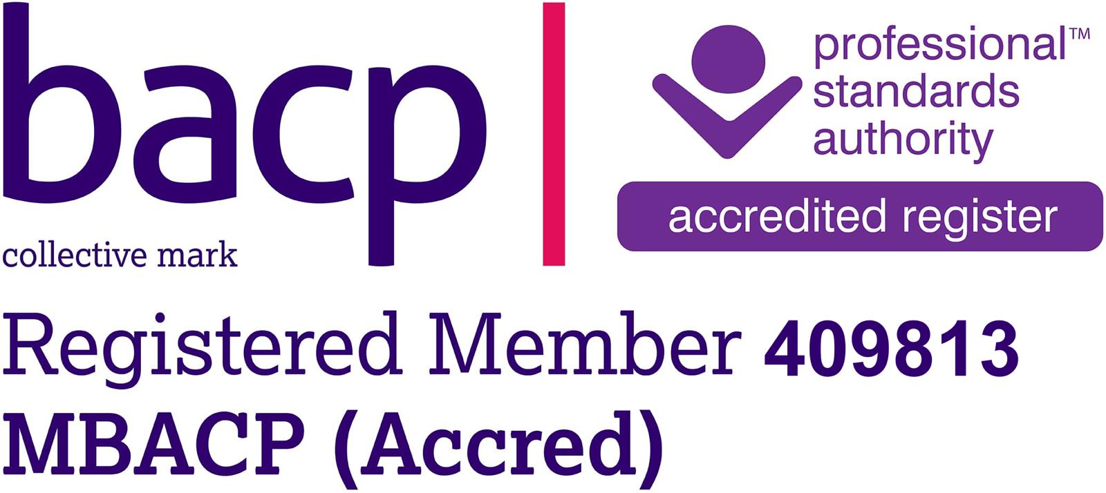 BACP Registered Member 409813 MBACP (Accred)